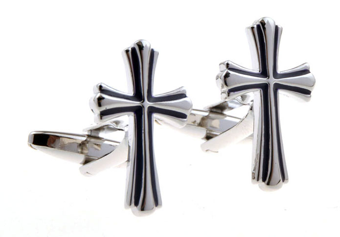 Cross Cufflinks  Black Classic Cufflinks Paint Cufflinks Religious and Zen Wholesale & Customized  CL655696