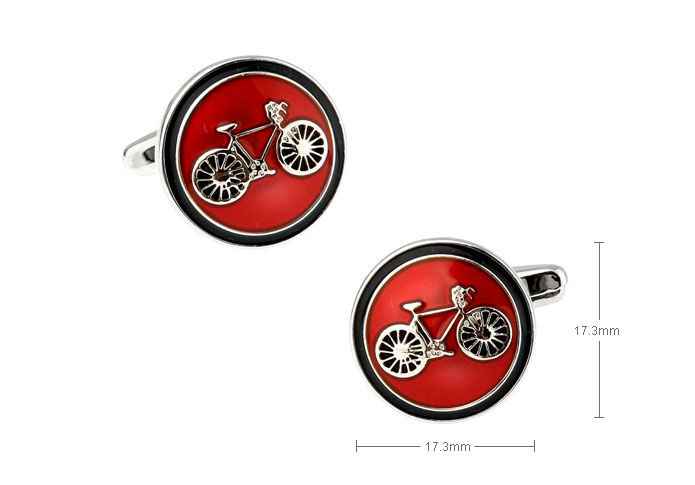 Bicycle Cufflinks  Red Festive Cufflinks Paint Cufflinks Transportation Wholesale & Customized  CL655719