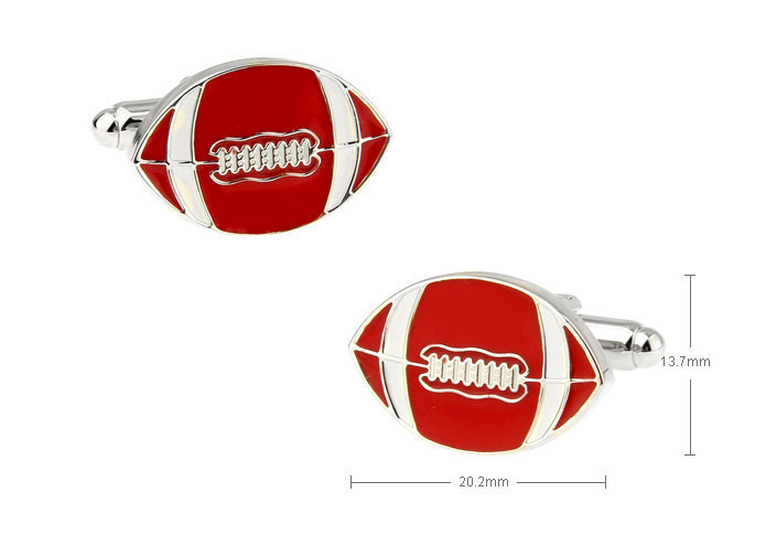 Football Cufflinks  Red Festive Cufflinks Paint Cufflinks Sports Wholesale & Customized  CL655724