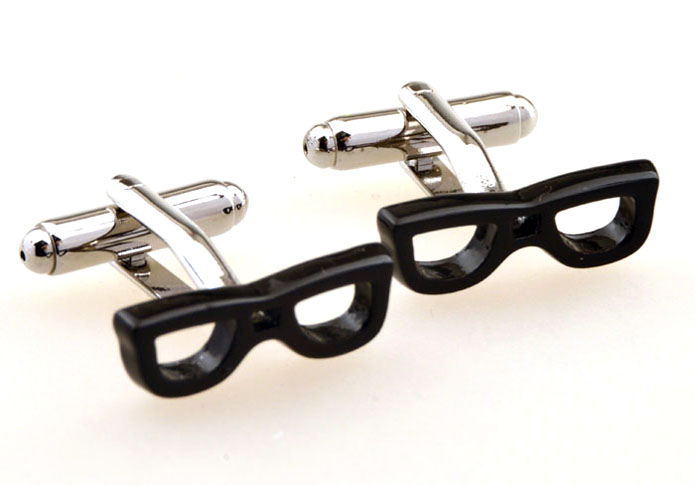 Glasses Frames Cufflinks  Black Classic Cufflinks Paint Cufflinks Hipster Wear Wholesale & Customized  CL655751