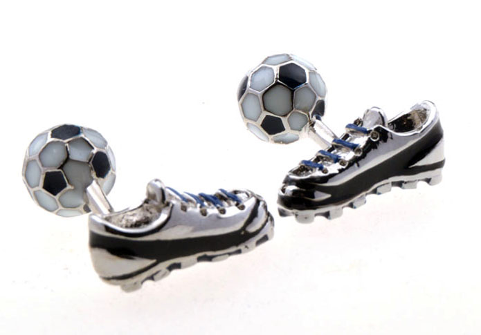 Soccer Shoes Cufflinks  Black White Cufflinks Paint Cufflinks Sports Wholesale & Customized  CL655901