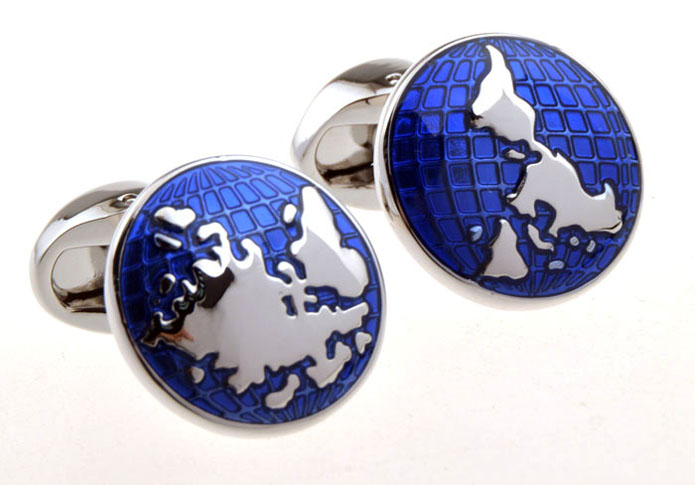 Earth Cufflinks  Blue Elegant Cufflinks Paint Cufflinks Tools Wholesale & Customized  CL655954