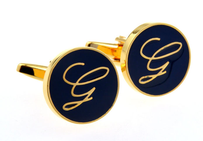 26 Letters G Cufflinks  Gold Luxury Cufflinks Paint Cufflinks Symbol Wholesale & Customized  CL656181