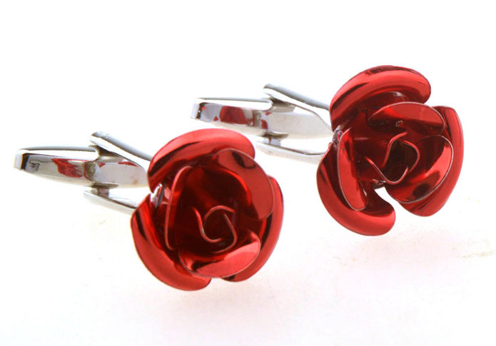 Rose Cufflinks  Red Festive Cufflinks Paint Cufflinks Wedding Wholesale & Customized  CL656481