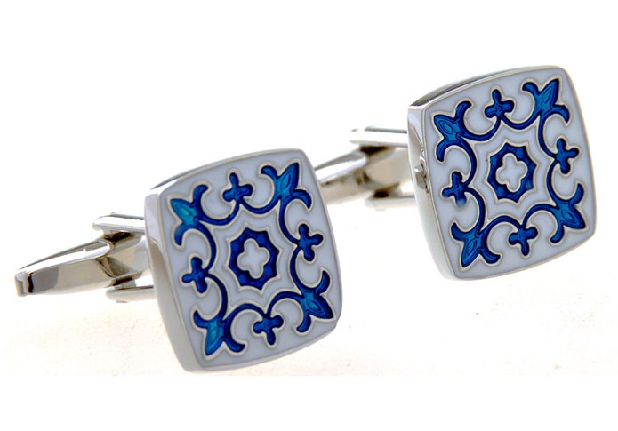 Pattern Cufflinks  Blue Elegant Cufflinks Paint Cufflinks Funny Wholesale & Customized  CL656755
