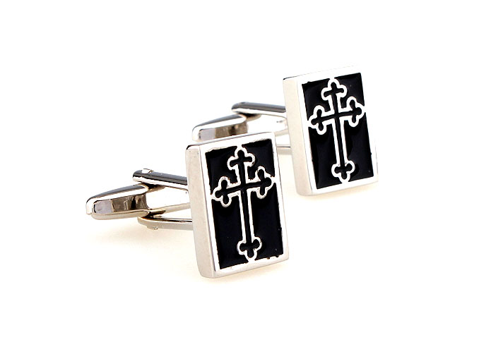 Cross Cufflinks  Black Classic Cufflinks Paint Cufflinks Religious and Zen Wholesale & Customized  CL662442