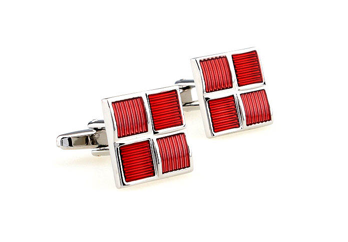 Swastika grid Cufflinks  Red Festive Cufflinks Paint Cufflinks Funny Wholesale & Customized  CL662539