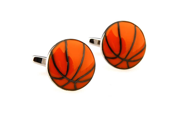 Basketball Cufflinks  Orange Cheerful Cufflinks Paint Cufflinks Sports Wholesale & Customized  CL662935