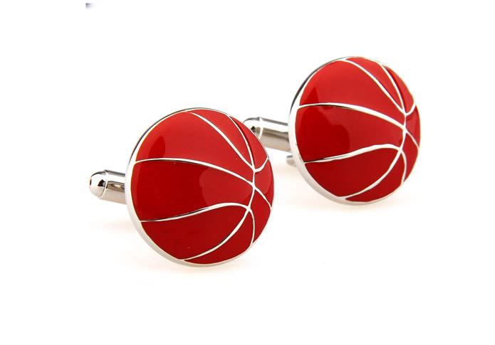 Basketball Cufflinks  Red Festive Cufflinks Paint Cufflinks Sports Wholesale & Customized  CL662944