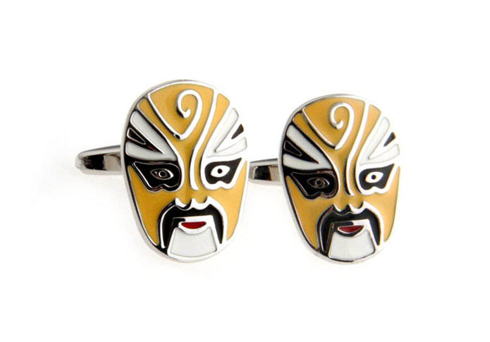 Peking Opera Mask Cufflinks  Multi Color Fashion Cufflinks Paint Cufflinks Music Wholesale & Customized  CL662984