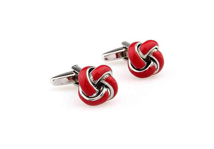  Red Festive Cufflinks Paint Cufflinks Knot Wholesale & Customized  CL663033