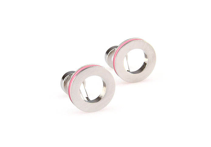 Double-sided ring Cufflinks  Pink Charm Cufflinks Paint Cufflinks Funny Wholesale & Customized  CL663059