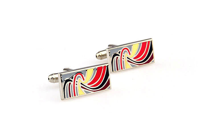 Colored ribbon Cufflinks  Multi Color Fashion Cufflinks Paint Cufflinks Funny Wholesale & Customized  CL663120