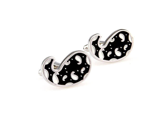 Pea shaped Cufflinks  Black White Cufflinks Paint Cufflinks Funny Wholesale & Customized  CL663154