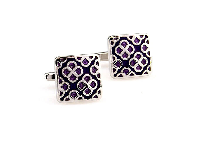 Pattern Cufflinks  Purple Romantic Cufflinks Paint Cufflinks Funny Wholesale & Customized  CL663377