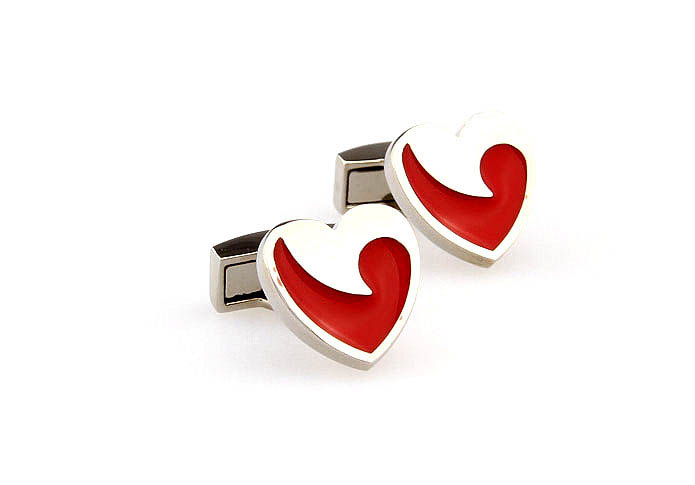 Heart shaped Cufflinks  Red Festive Cufflinks Paint Cufflinks Recreation Wholesale & Customized  CL663502
