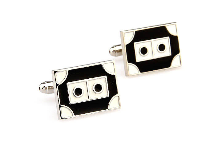 Magnetic tape Cufflinks  Black White Cufflinks Paint Cufflinks Music Wholesale & Customized  CL663536