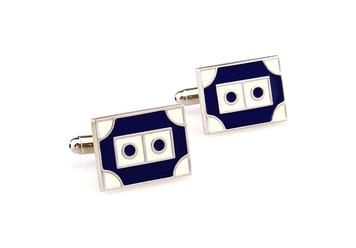 Magnetic tape Cufflinks  Blue White Cufflinks Paint Cufflinks Music Wholesale & Customized  CL663541