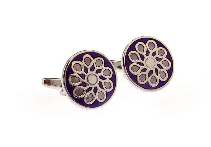 Flower Cufflinks  Purple Romantic Cufflinks Paint Cufflinks Funny Wholesale & Customized  CL663667