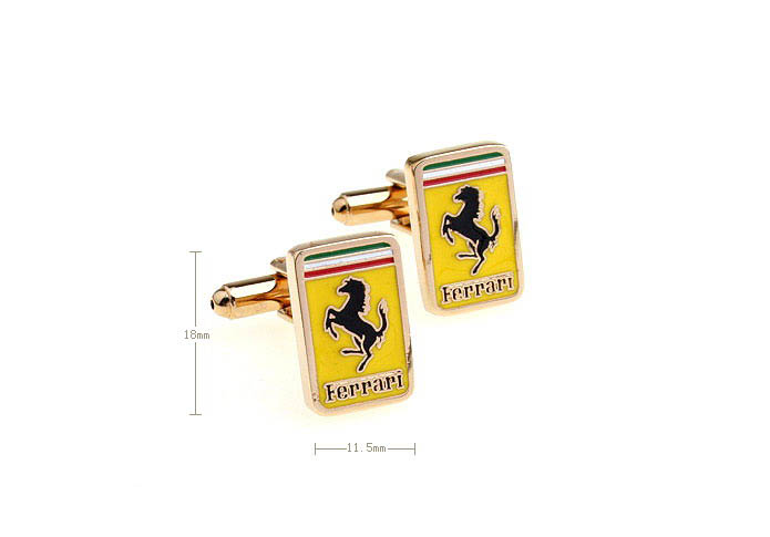 FERRARI Ferrari Cars marked Cufflinks  Gold Luxury Cufflinks Paint Cufflinks Automotive Wholesale & Customized  CL670947