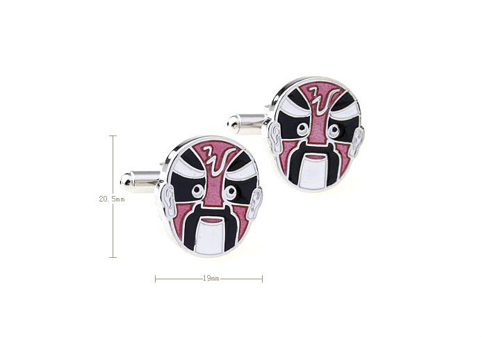 Peking Opera Mask Cufflinks  Multi Color Fashion Cufflinks Paint Cufflinks Music Wholesale & Customized  CL670985