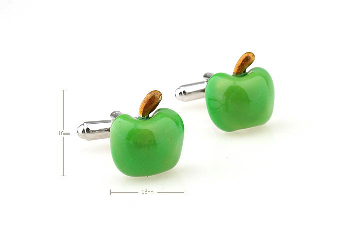 Green Apple Cufflinks  Green Intimate Cufflinks Paint Cufflinks Food and Drink Wholesale & Customized  CL671123