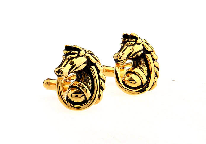 God horse Shaped Cufflinks  Gold Luxury Cufflinks Paint Cufflinks Animal Wholesale & Customized  CL671241
