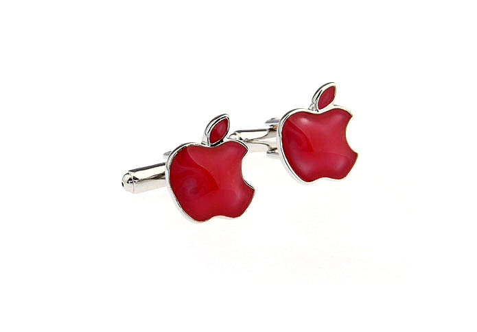 Red Apple Cufflinks  Red Festive Cufflinks Paint Cufflinks Food and Drink Wholesale & Customized  CL671247