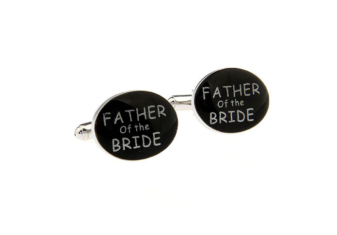 FATHER OF THE BRIDE Cufflinks  Black Classic Cufflinks Paint Cufflinks Wedding Wholesale & Customized  CL671250