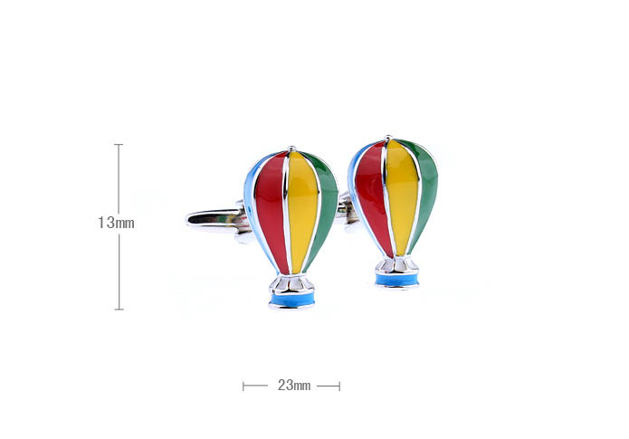 Hot Air Balloon Cufflinks  Multi Color Fashion Cufflinks Paint Cufflinks Transportation Wholesale & Customized  CL671676