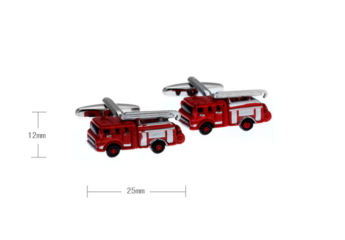 The fire truck Cufflinks  Multi Color Fashion Cufflinks Paint Cufflinks Transportation Wholesale & Customized  CL671734