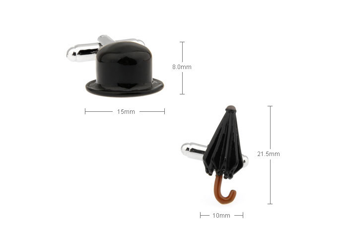 Gentleman Polite Umbrella Cufflinks Black Classic Cufflinks Paint Cufflinks Hipster Wear Wholesale & Customized CL671853