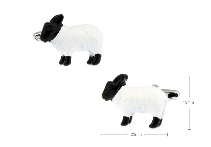 Sheep Cufflinks  Black White Cufflinks Paint Cufflinks Animal Wholesale & Customized  CL720761