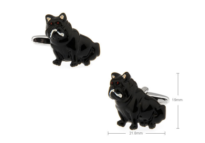 Bulldog Cufflinks  Black White Cufflinks Paint Cufflinks Animal Wholesale & Customized  CL720764