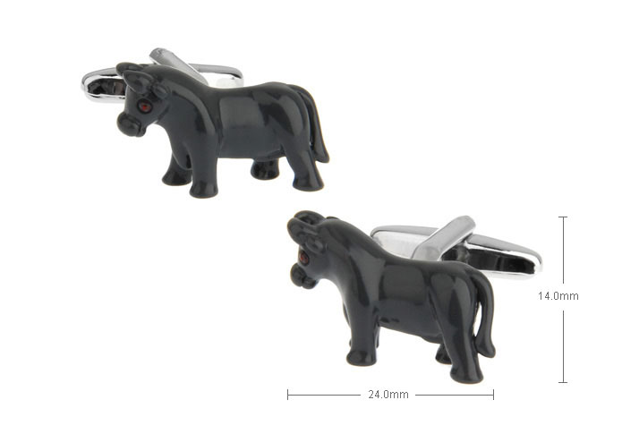 Horse Cufflinks  Black Classic Cufflinks Paint Cufflinks Animal Wholesale & Customized  CL720785