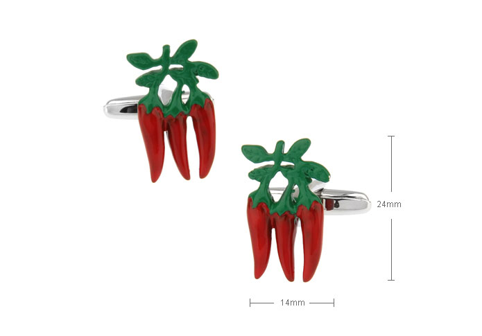 Chili Cufflinks  Red Festive Cufflinks Paint Cufflinks Food and Drink Wholesale & Customized  CL720794
