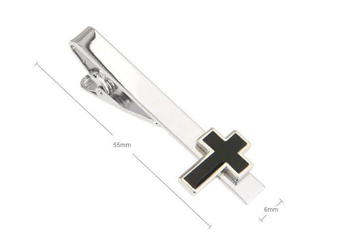 Cross Tie Clips  Black Classic Tie Clips Paint Tie Clips Religious and Zen Wholesale & Customized  CL870782