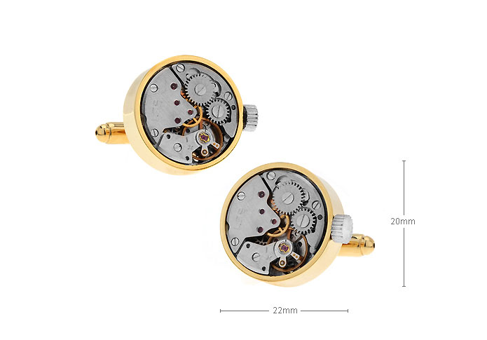 Steampunk with the smallest vintage watch movements Cufflinks  Gold Luxury Cufflinks Metal Cufflinks Tools Wholesale & Customized  CL610840