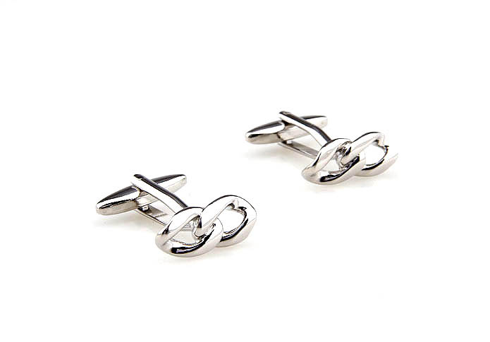 Chain Cufflinks  Silver Texture Cufflinks Metal Cufflinks Knot Wholesale & Customized  CL641187
