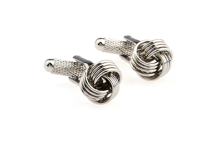  Silver Texture Cufflinks Metal Cufflinks Knot Wholesale & Customized  CL652602