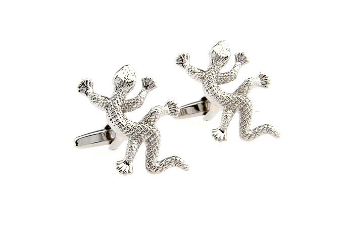 Lizard Cufflinks  Silver Texture Cufflinks Metal Cufflinks Animal Wholesale & Customized  CL652628