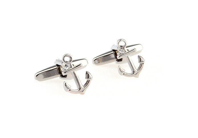 Anchors Cufflinks  Silver Texture Cufflinks Metal Cufflinks Transportation Wholesale & Customized  CL652635