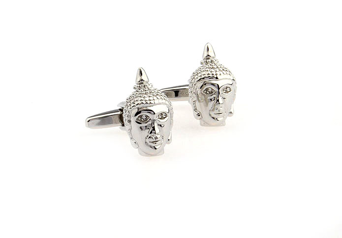 Buddha Avatar Cufflinks  Silver Texture Cufflinks Metal Cufflinks Religious and Zen Wholesale & Customized  CL652663