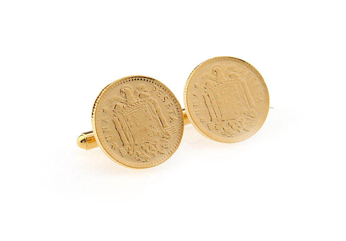 Spanish coins Cufflinks  Gold Luxury Cufflinks Metal Cufflinks Financial Wholesale & Customized  CL652694