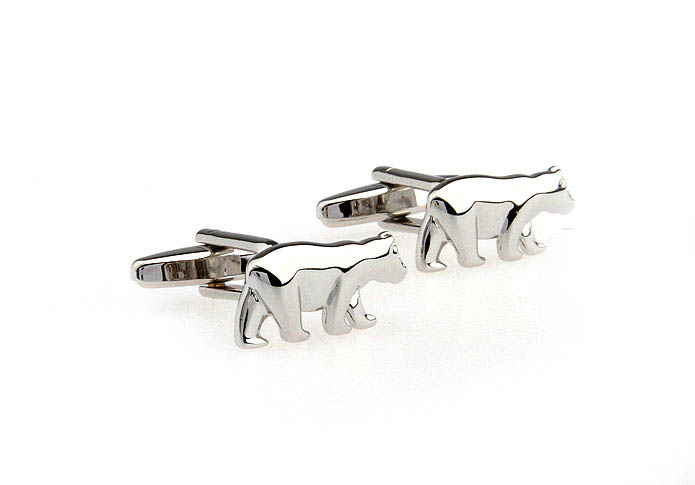 Polar Bear Cufflinks  Silver Texture Cufflinks Metal Cufflinks Animal Wholesale & Customized  CL652698