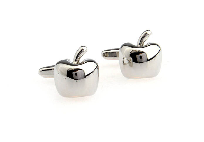 Silver Apples Cufflinks  Silver Texture Cufflinks Metal Cufflinks Food and Drink Wholesale & Customized  CL652718