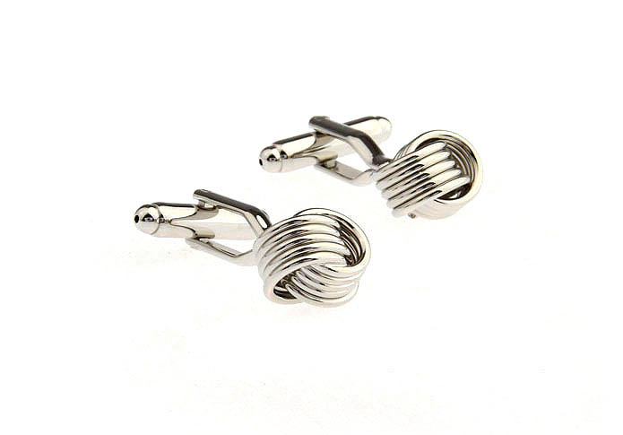  Silver Texture Cufflinks Metal Cufflinks Knot Wholesale & Customized  CL652800