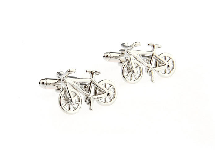 Bicycle Cufflinks  Silver Texture Cufflinks Metal Cufflinks Transportation Wholesale & Customized  CL652813