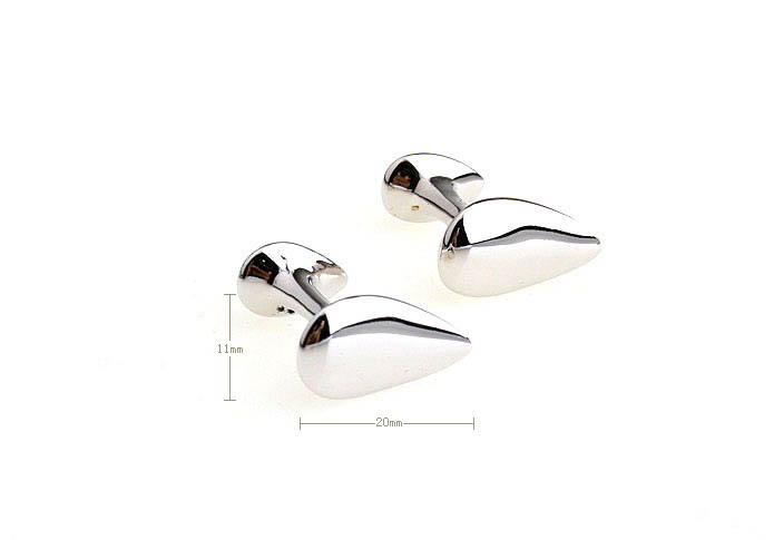 Teardrop shaped Cufflinks  Silver Texture Cufflinks Metal Cufflinks Funny Wholesale & Customized  CL652818