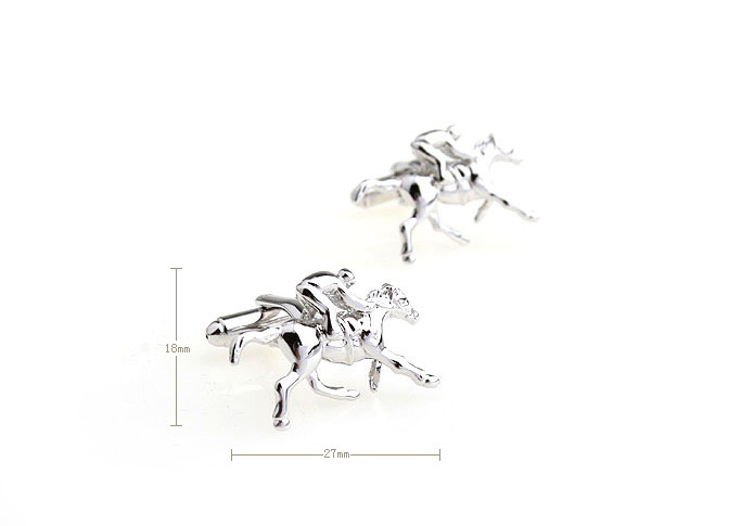 Horsemanship Cufflinks  Silver Texture Cufflinks Metal Cufflinks Sports Wholesale & Customized  CL652827
